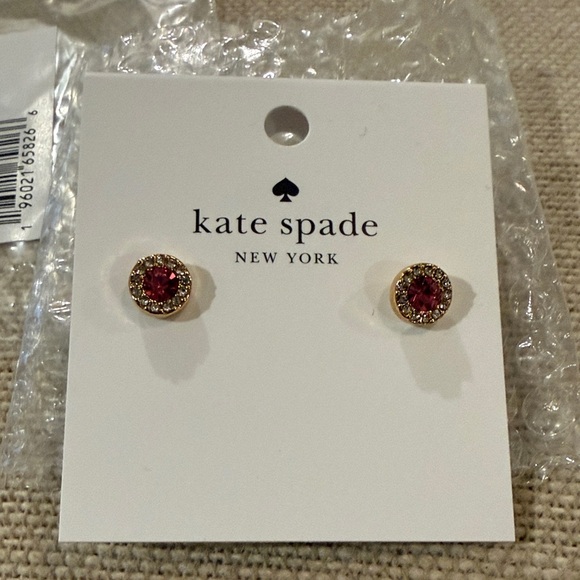 kate spade You're A Gem Pink Pave Halo Studs/NWT - Picture 4 of 8